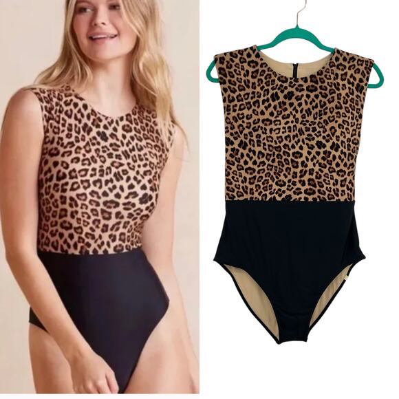 Summersalt The Surf Swimsuit One Piece Leopard Print Black Size US 10 - Picture 1 of 11